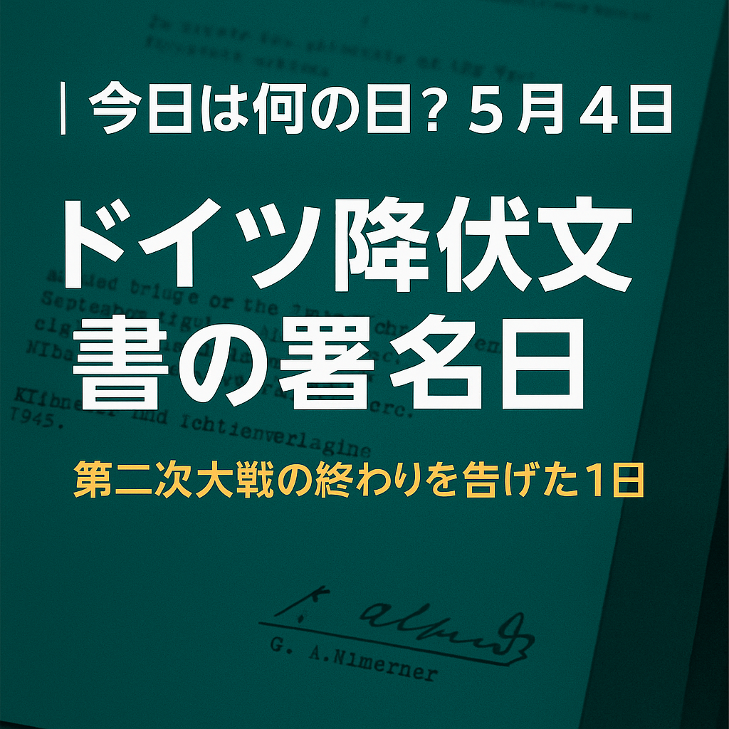 【今日は何の日?】5月4日は「ドイツ降伏文書の署名日」だった!第二次大戦の終わりを告げた1日✍️🌍
