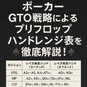 【保存版】ポーカーGTO戦略によるプリフロップハンドレンジ表を徹底解説!♠️♣️