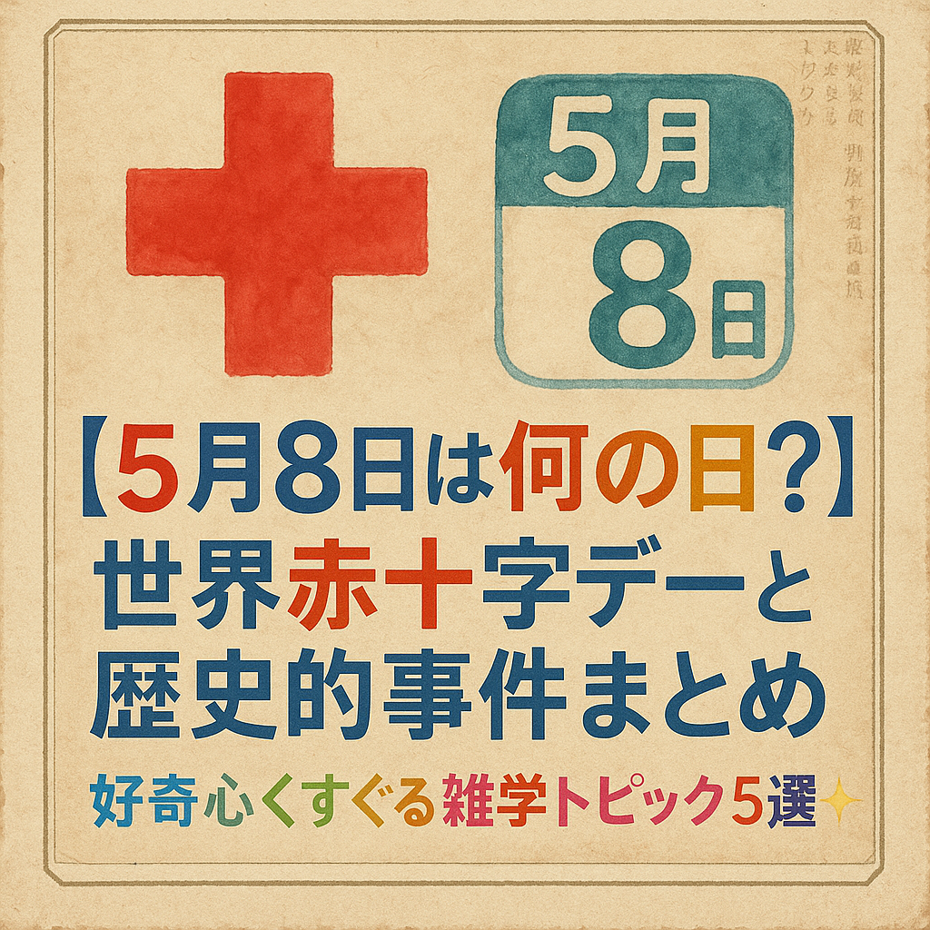 【5月8日は何の日?】世界赤十字デーと歴史的事件まとめ|好奇心くすぐる雑学トピック5選✨