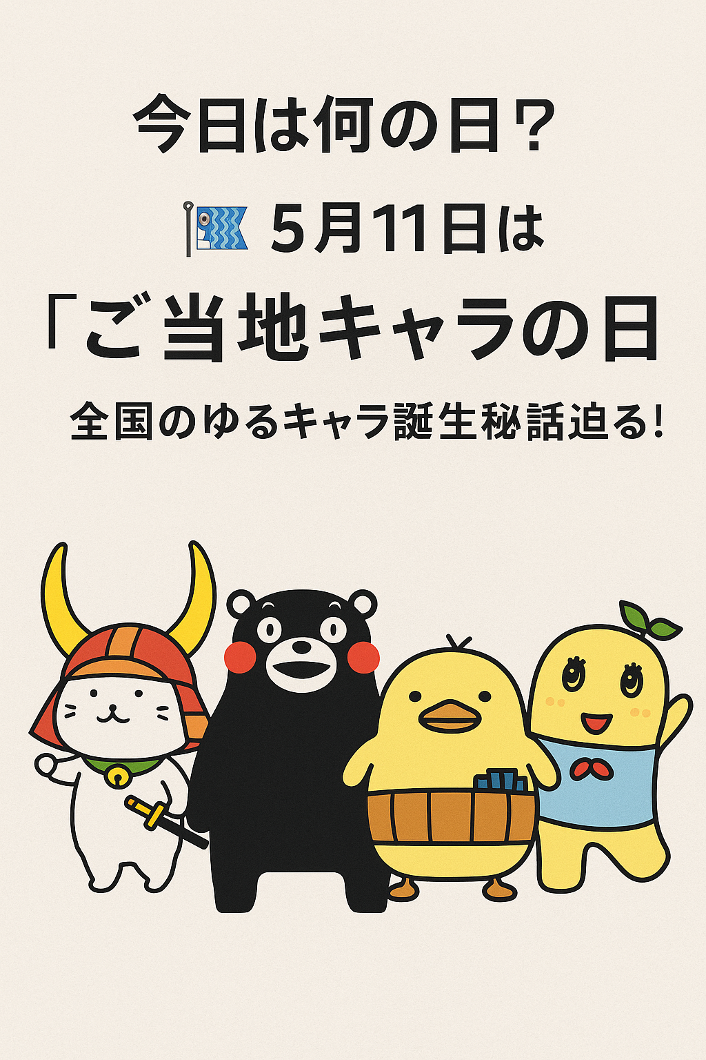【今日は何の日?】5月11日は「ご当地キャラの日」🎏全国のゆるキャラ誕生秘話に迫る!