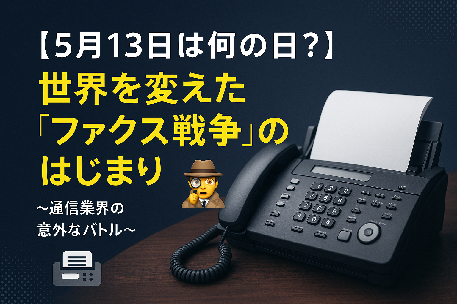 【5月13日は何の日?】世界を変えた「ファクス戦争」のはじまり📠🕵️♂️~通信業界の意外なバトル~