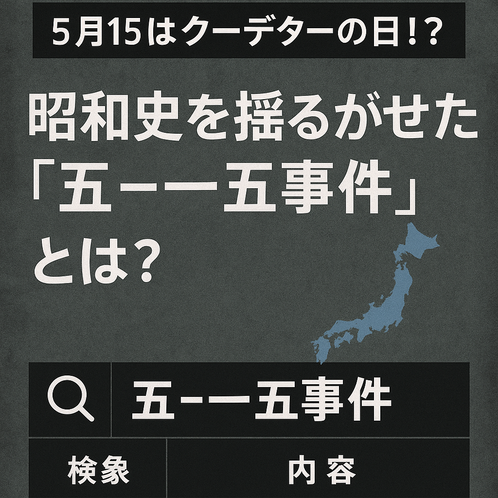 【5月15日はクーデターの日!?】昭和史を揺るがせた「五・一五事件」とは?🕵️♂️🗾