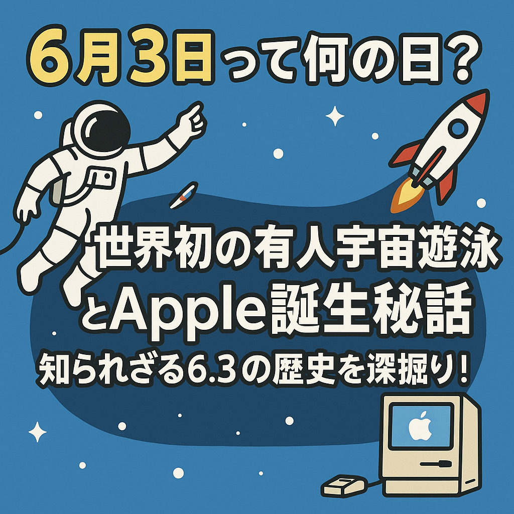 【6月3日って何の日?】🚀世界初の有人宇宙遊泳とApple誕生秘話📱知られざる6.3の歴史を深掘り!