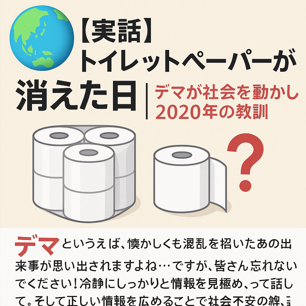 🌍【実話】トイレットペーパーが消えた日|デマが社会を動かした2020年の教訓