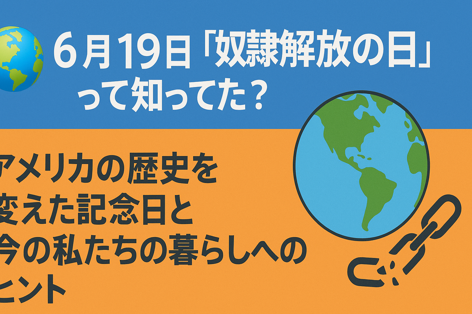 🌏【6月19日】「奴隷解放の日」って知ってた?アメリカの歴史を変えた記念日と今の私たちの暮らしへのヒント