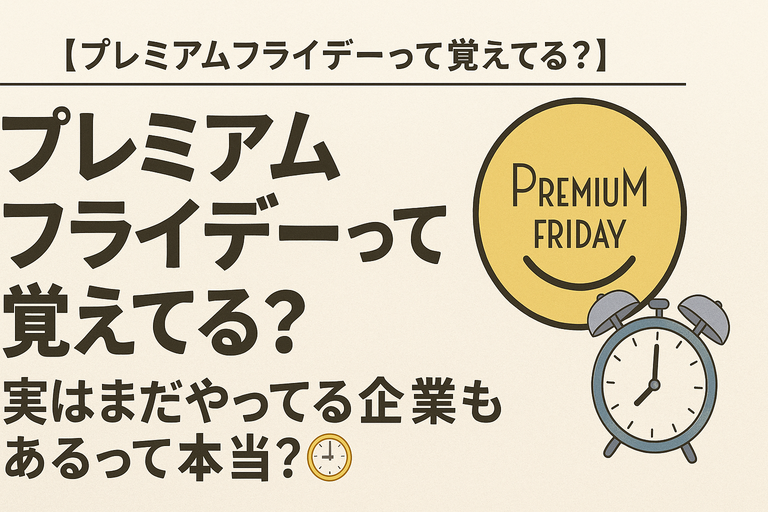 【プレミアムフライデーって覚えてる?】実はまだやってる企業もあるって本当?🕔