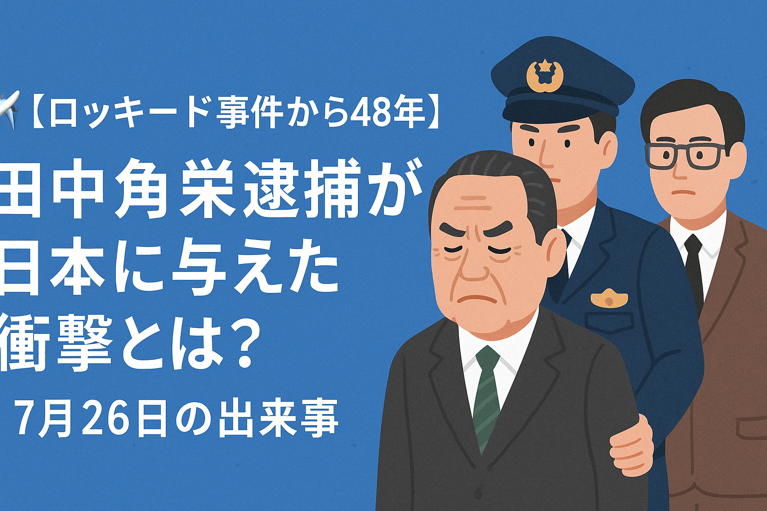 ✈️【ロッキード事件から48年】田中角栄逮捕が日本に与えた衝撃とは？｜7月26日の出来事