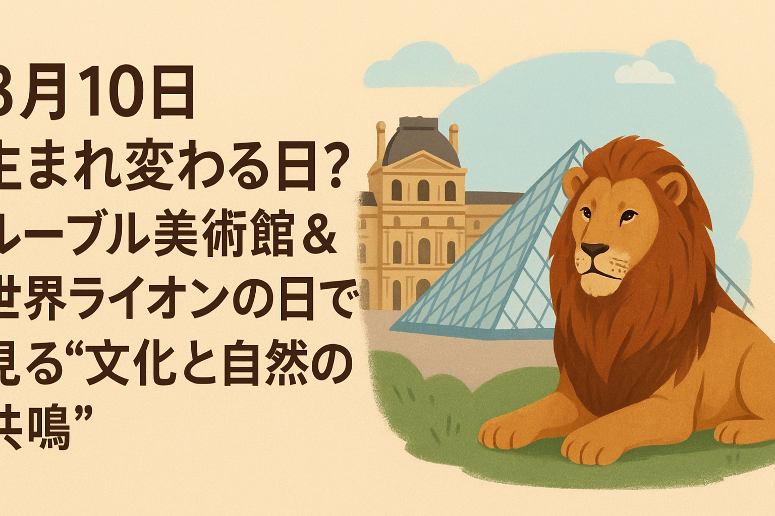 8月10日、生まれ変わる日?ルーブル美術館&世界ライオンの日で見る“文化と自然の共鳴”