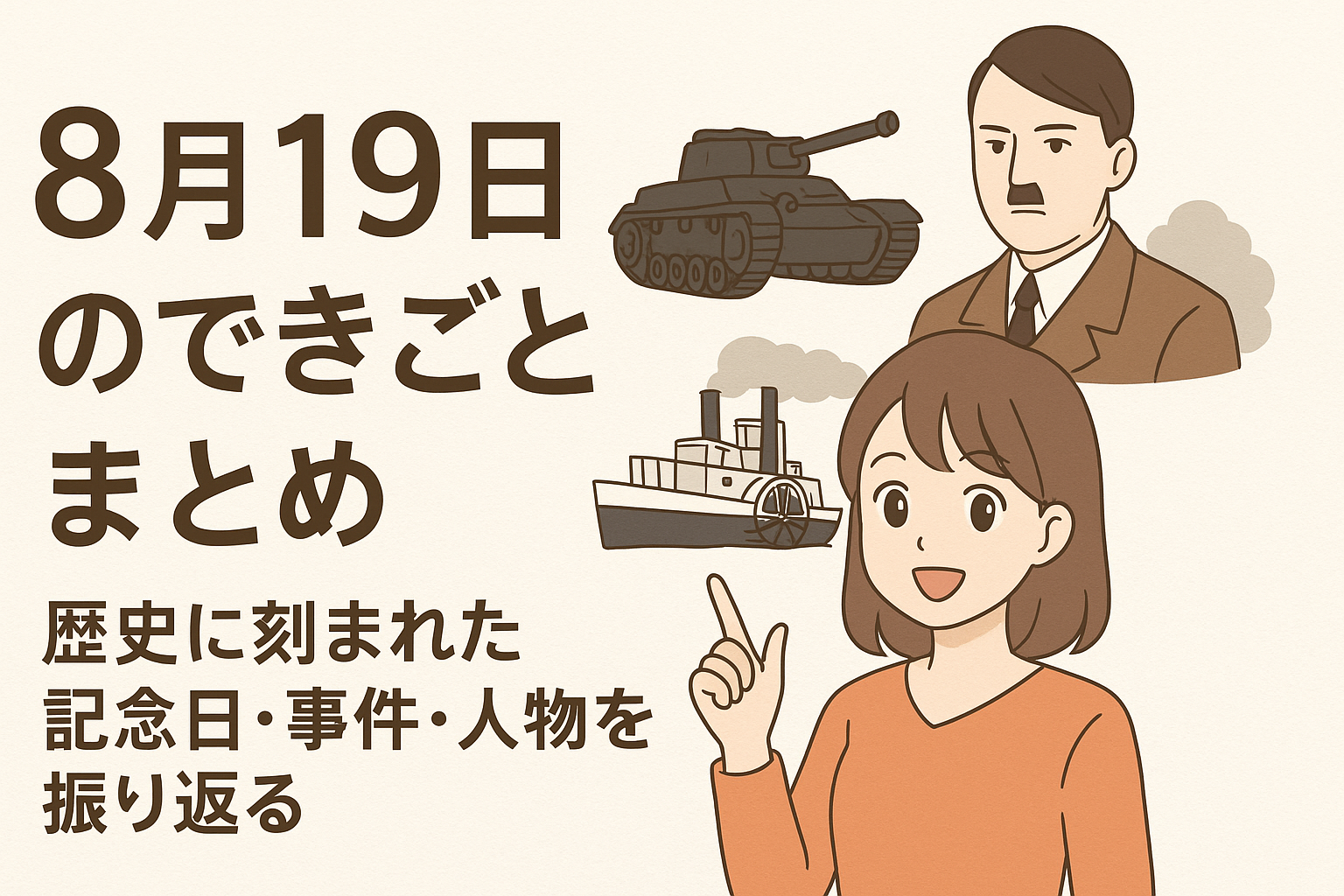 8月19日のできごとまとめ|歴史に刻まれた記念日・事件・人物を振り返る