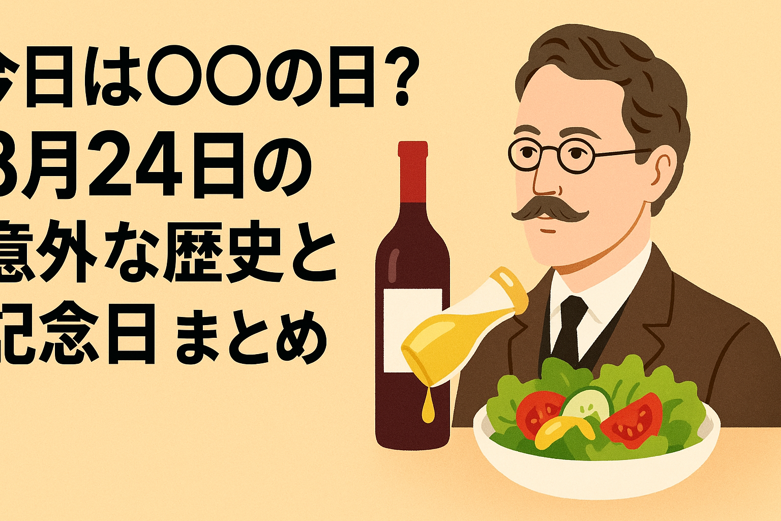 【今日は〇〇の日?】8月24日の“意外な歴史と記念日”まとめ🍷 ドレッシングも楽しむ夏の一日
