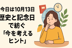 【今日は10月13日】歴史と記念日で紡ぐ「今を考えるヒント