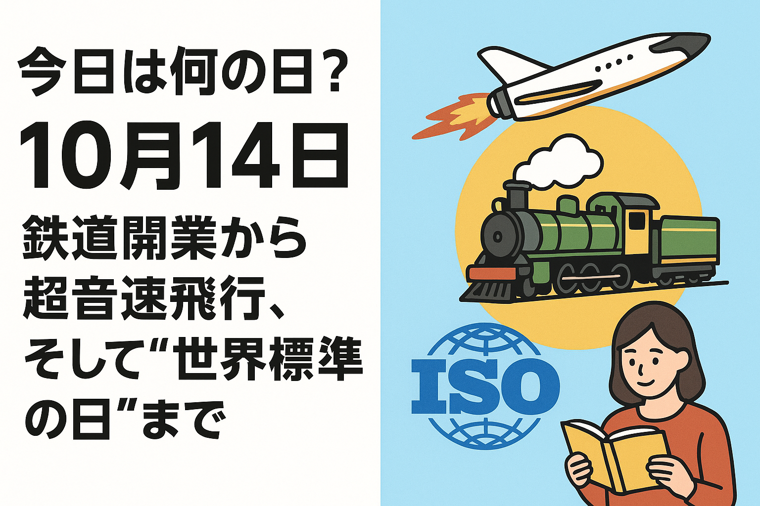 今日は何の日?10月14日:鉄道開業から超音速飛行、そして“世界標準の日”まで