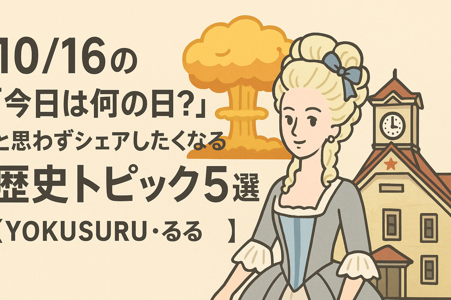 10月16日は何の日?思わずシェアしたくなる歴史トピック5選【YOKUSURU・るる】