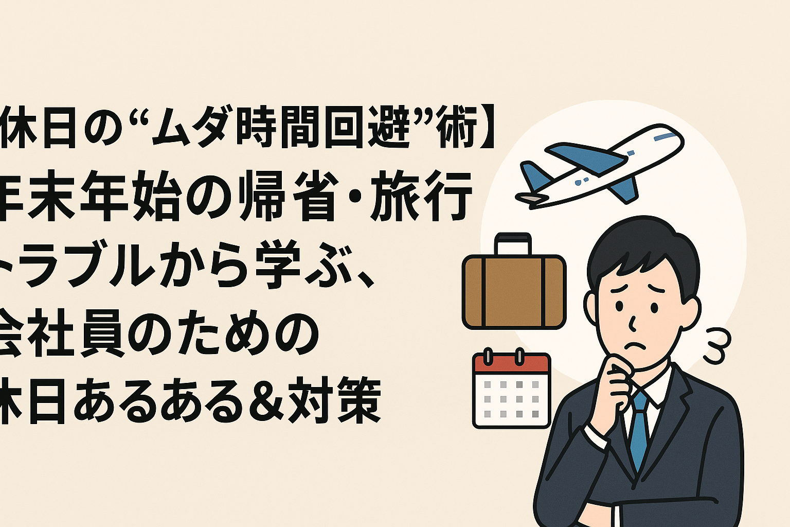 【休日の“ムダ時間回避”術】年末年始の帰省・旅行トラブルから学ぶ、会社員のための休日あるある&対策まとめ🧳