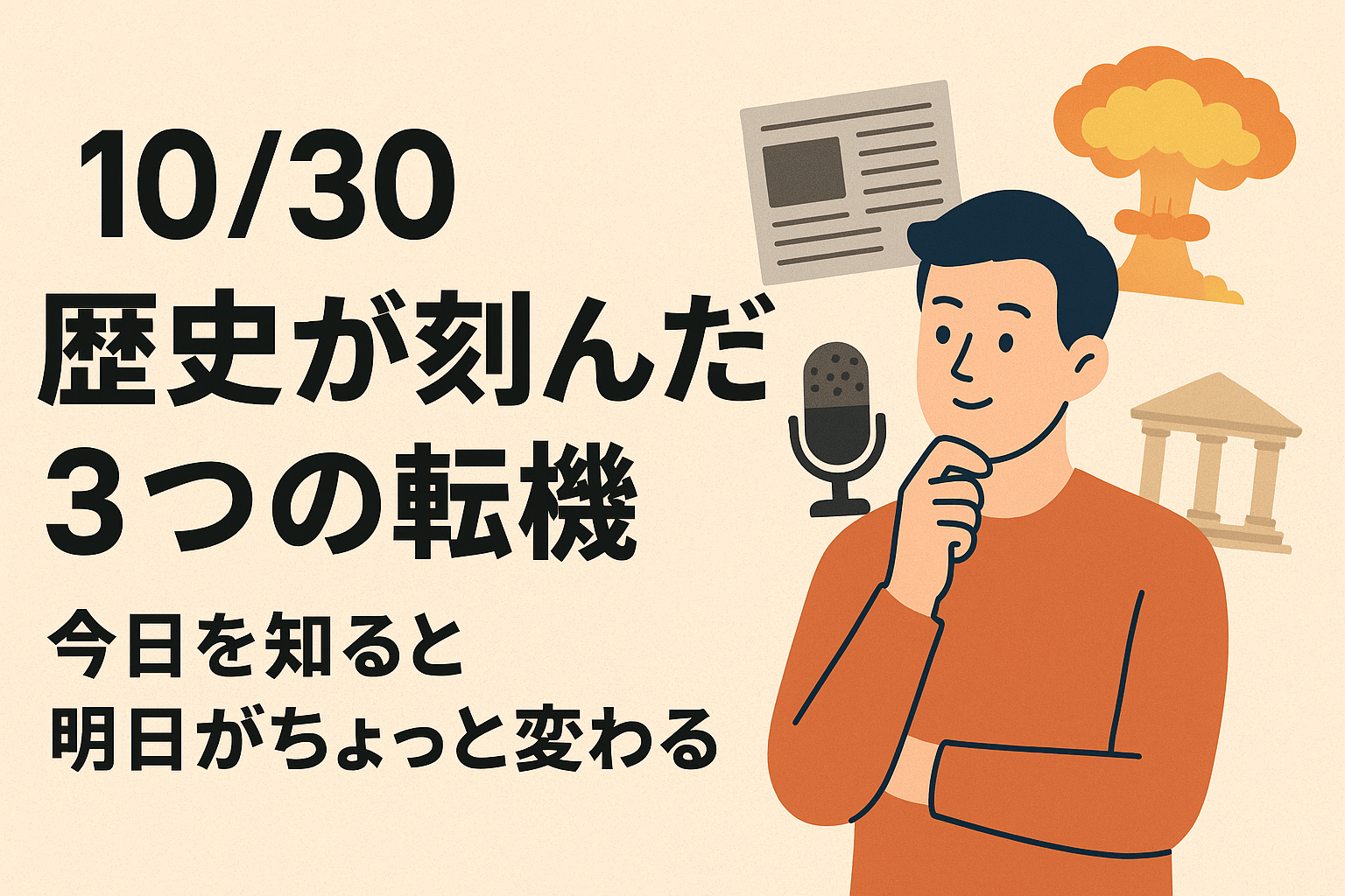 【10/30】“歴史が刻んだ3つの転機”–今日を知ると明日がちょっと変わる
