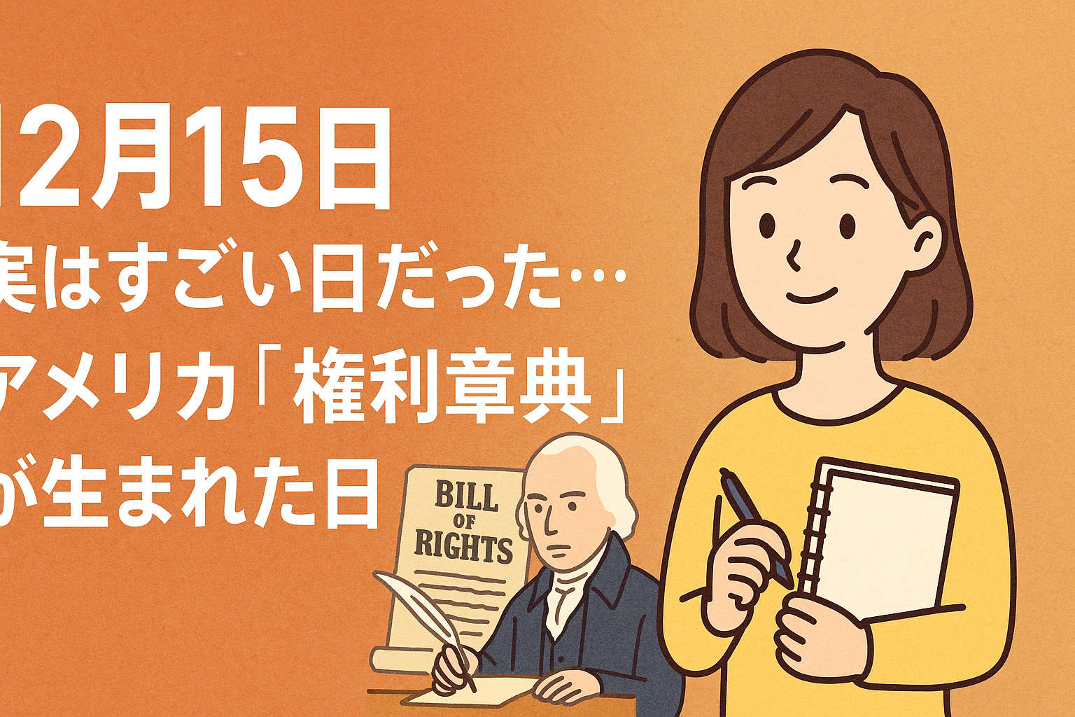 【12月15日】実はすごい日だった…アメリカ「権利章典」が生まれた日|私たちの“当たり前”の原点とは?