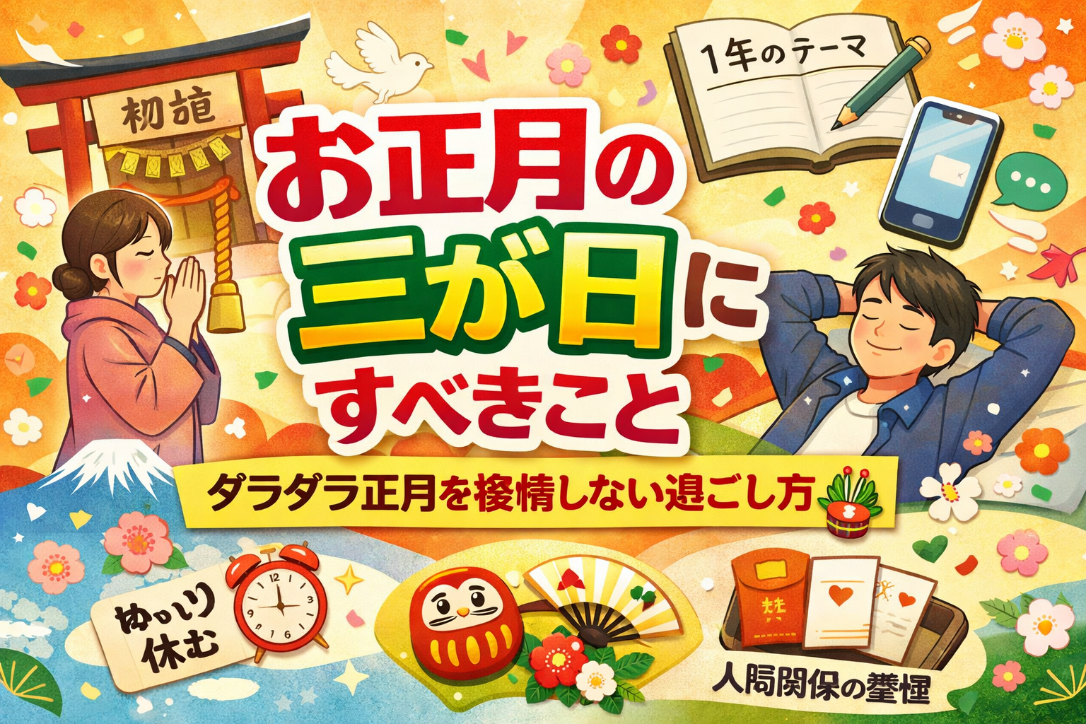 お正月の三が日にすべきこと｜ダラダラ正月を後悔しない過ごし方