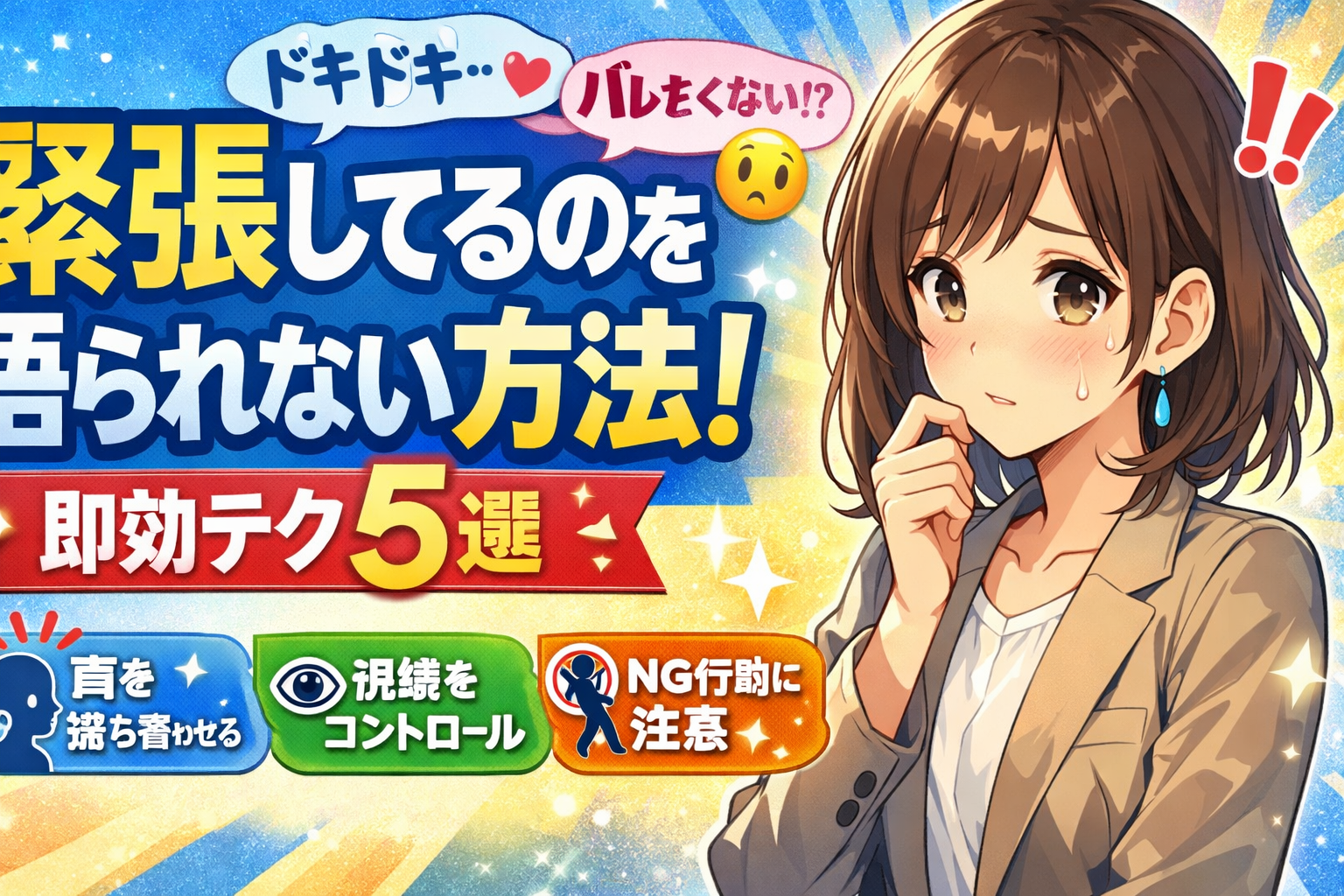 緊張してるのを悟られない方法｜即効テク5選