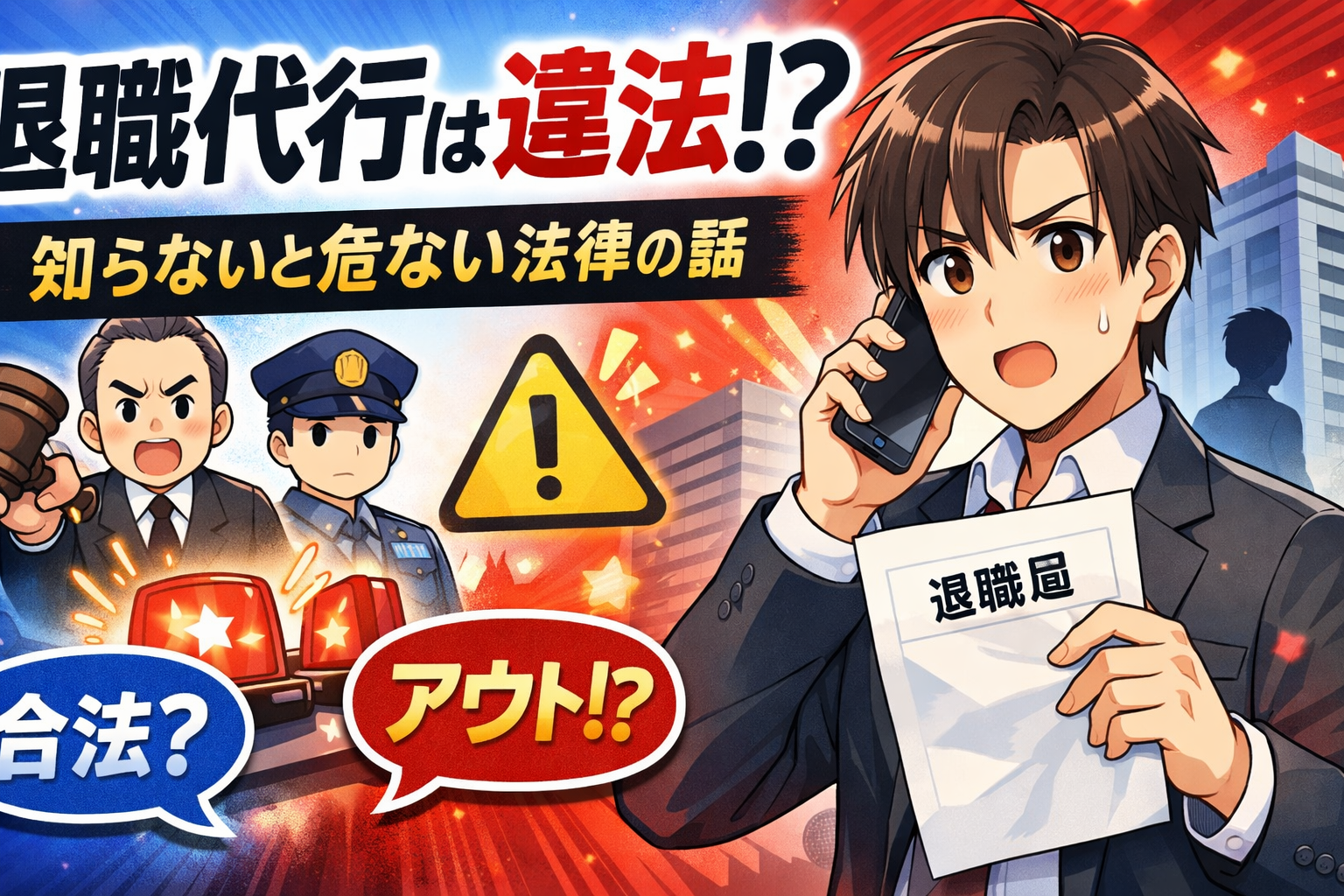 退職代行は違法？知らないと危ない法律の話