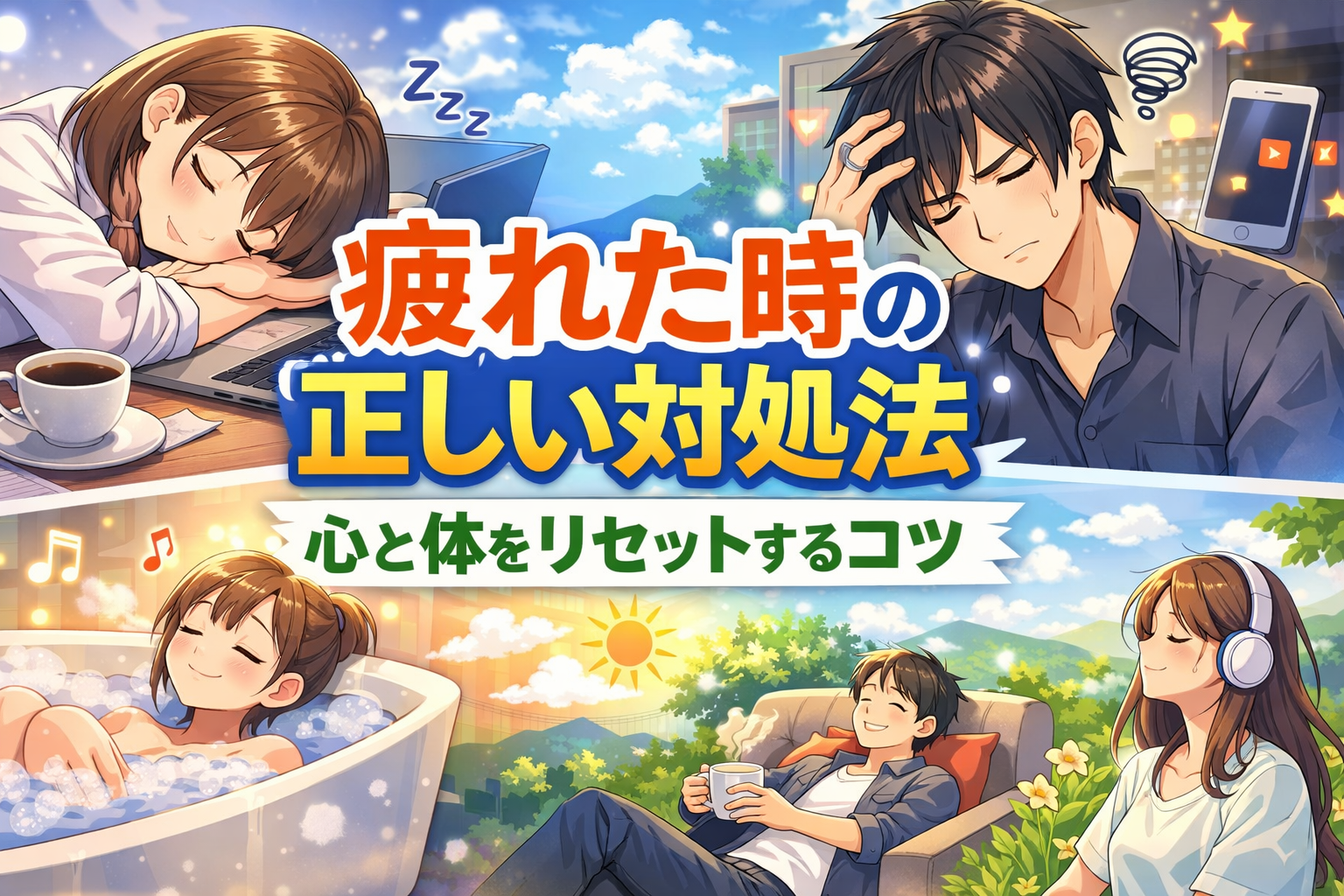 疲れた時の正しい対処法｜心と体をリセットするコツ