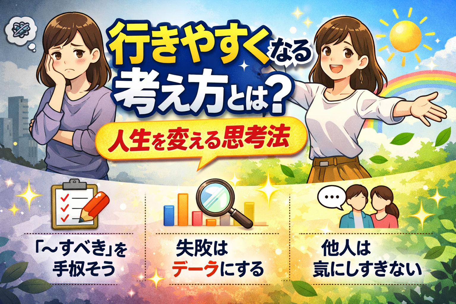 行きやすくなる考え方とは?人生を変える思考法