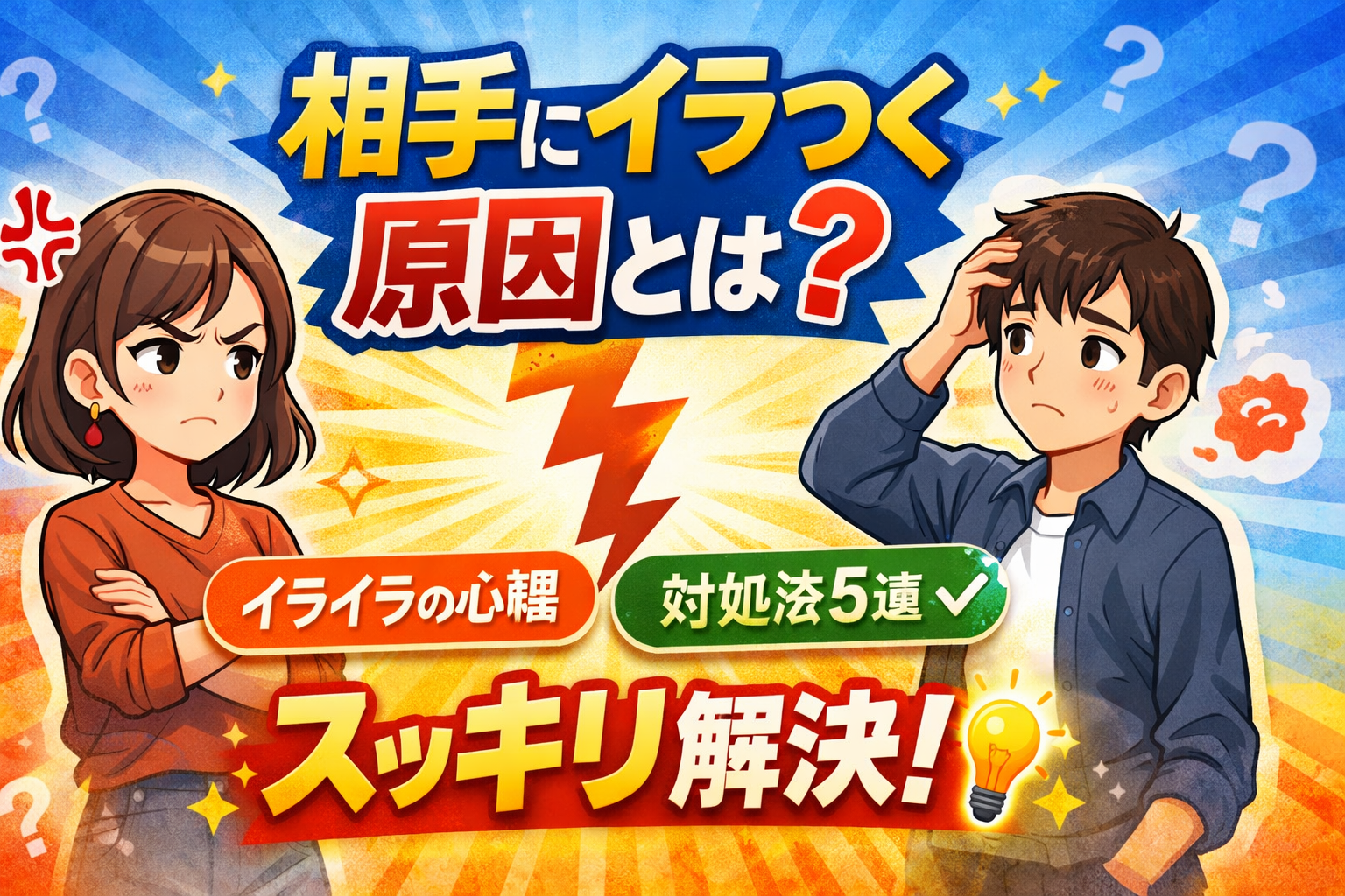 相手にイラつく原因とは？心理と簡単な対処法5選
