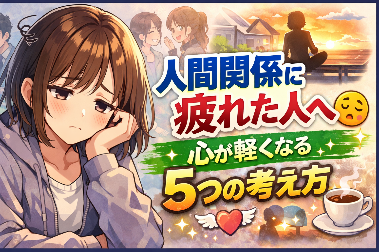 人間関係に疲れた人へ。心が軽くなる5つの考え方