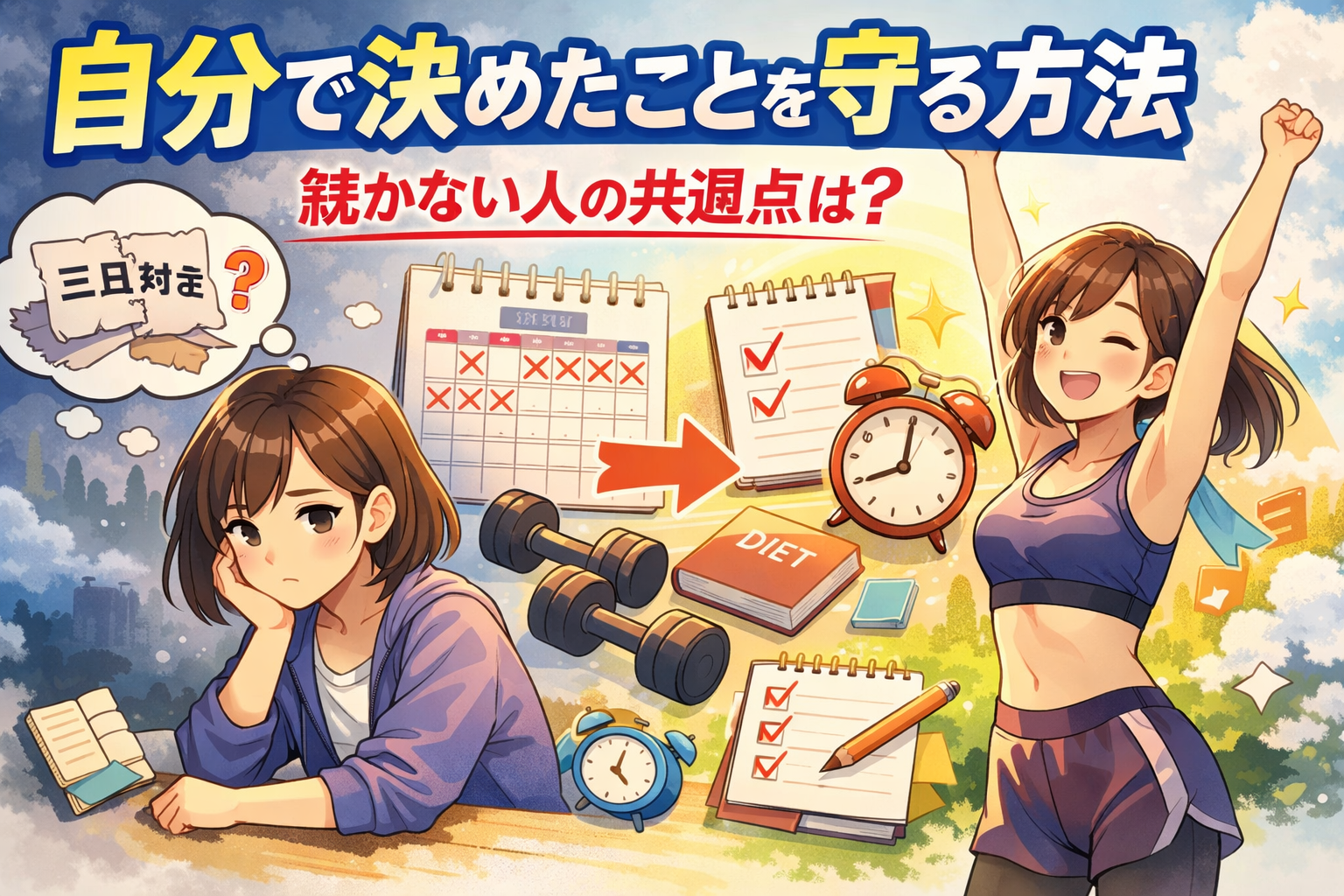 自分で決めたことを守る方法｜続かない人の共通点とは？