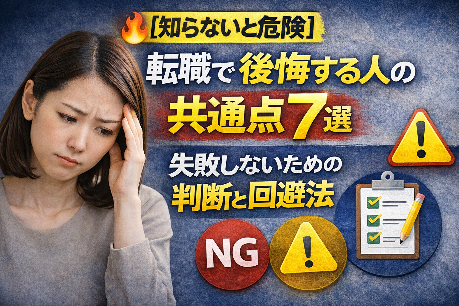 ⑤【知らないと危険】転職して後悔する人の共通点7選|失敗しないための判断と回避法