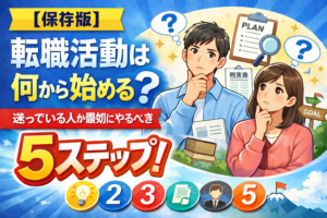 ⑥【保存版】転職活動は何から始める？迷っている人が最初にやるべき5ステップ