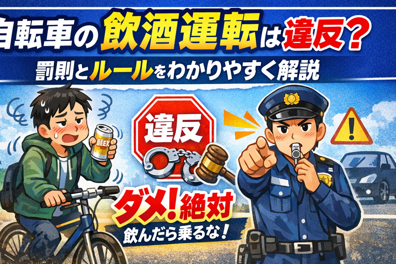 自転車の飲酒運転は違反?罰則とルールをわかりやすく解説