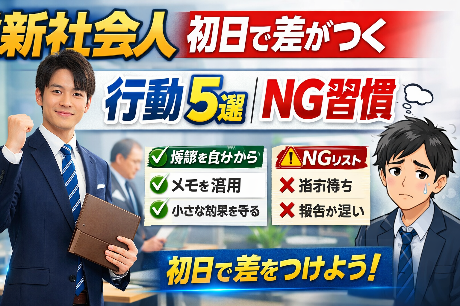 新社会人 初日で差がつく行動5選とNG習慣
