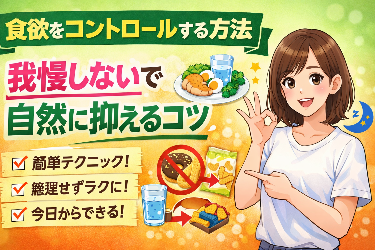 食欲をコントロールする方法｜我慢しないで自然に抑えるコツ