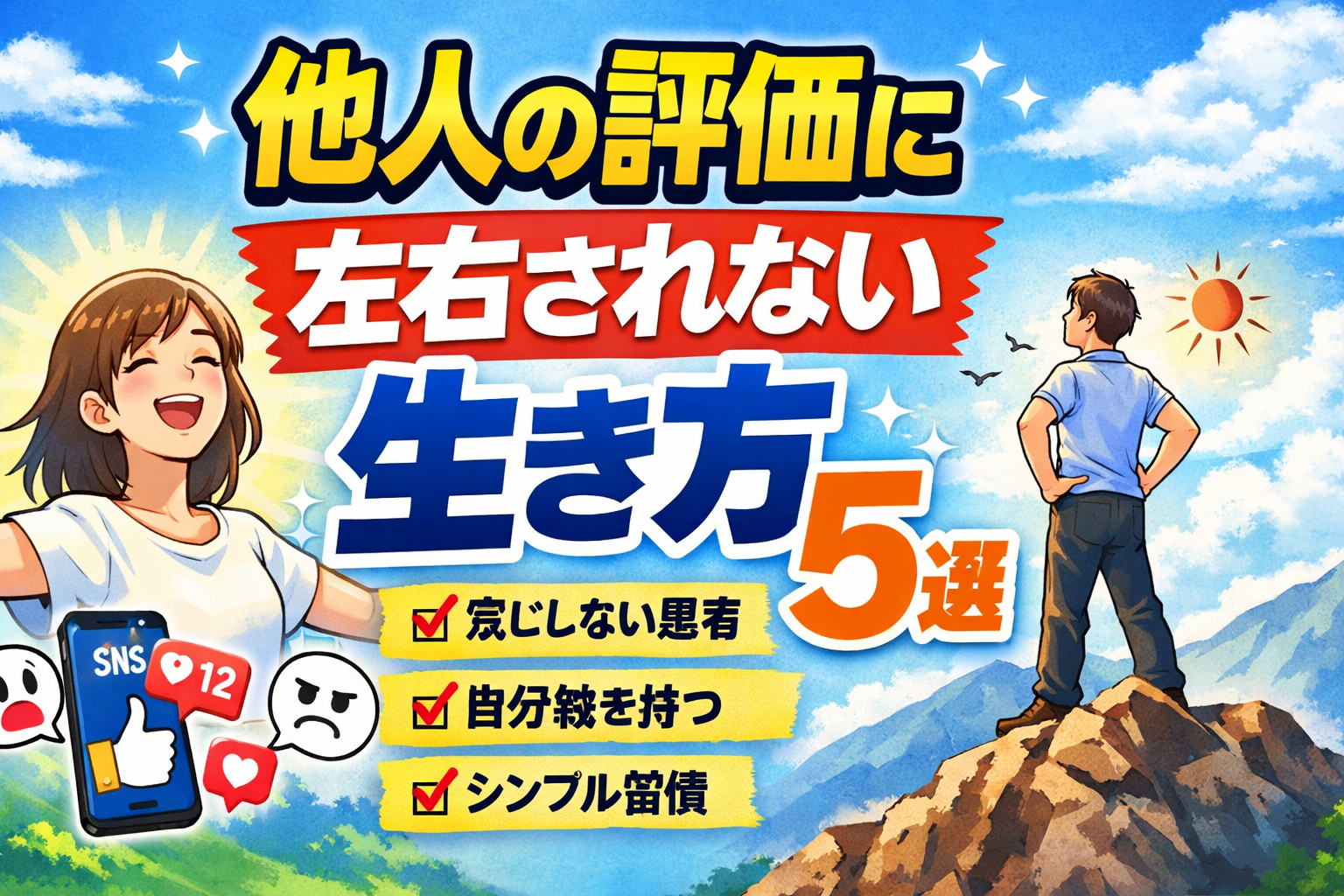 他人の評価に左右されない生き方5選