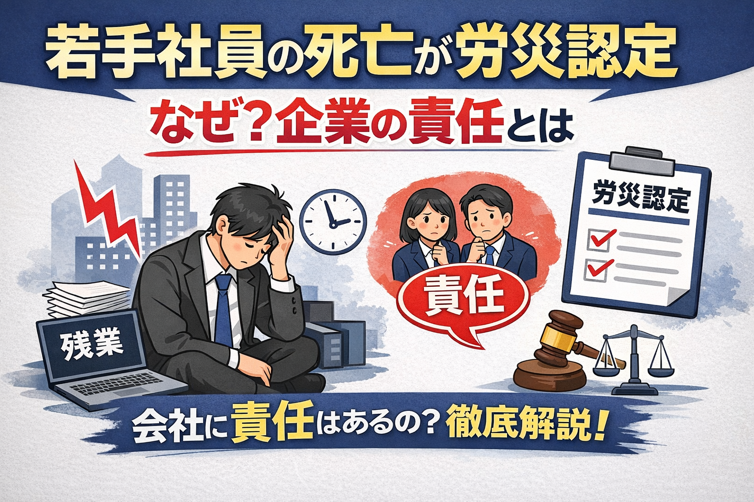 若手社員の死亡が労災認定 なぜ?企業の責任とは