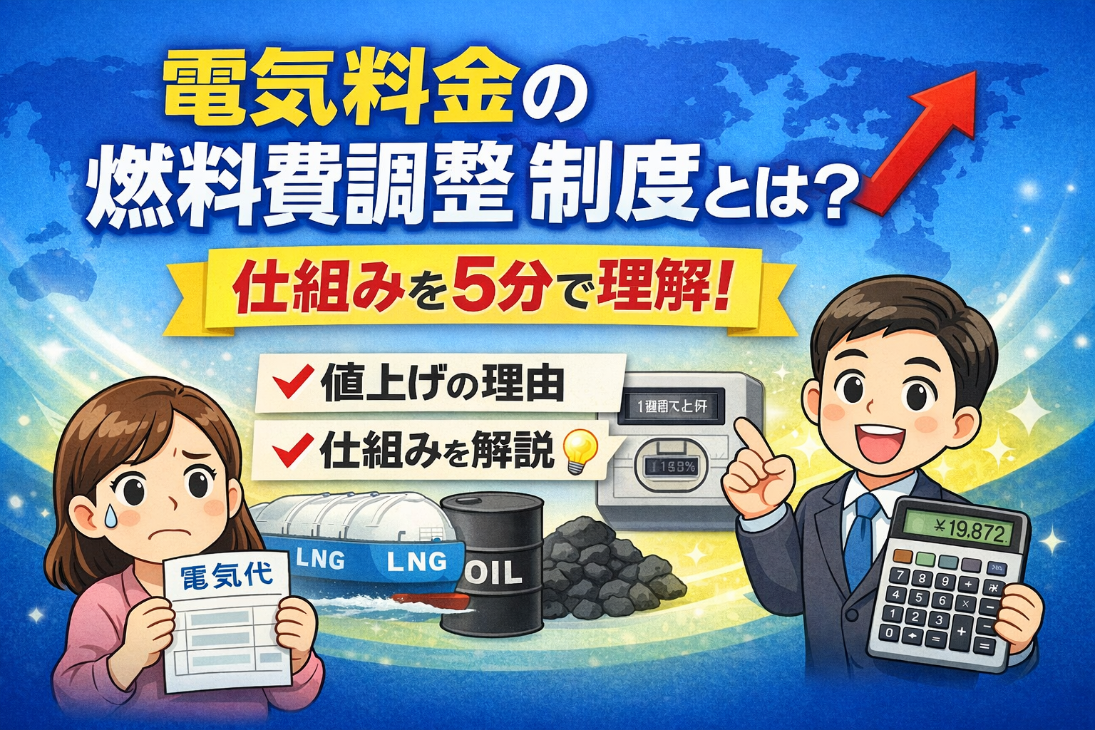 電気料金の燃料費調整制度とは？仕組みを5分で理解