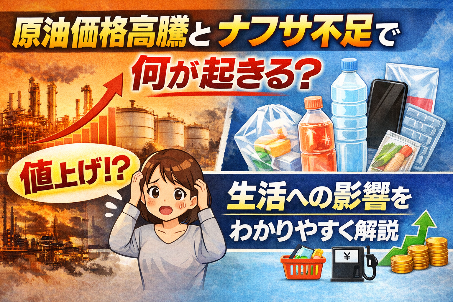 原油価格高騰とナフサ不足で何が起きる？生活への影響をわかりやすく解説