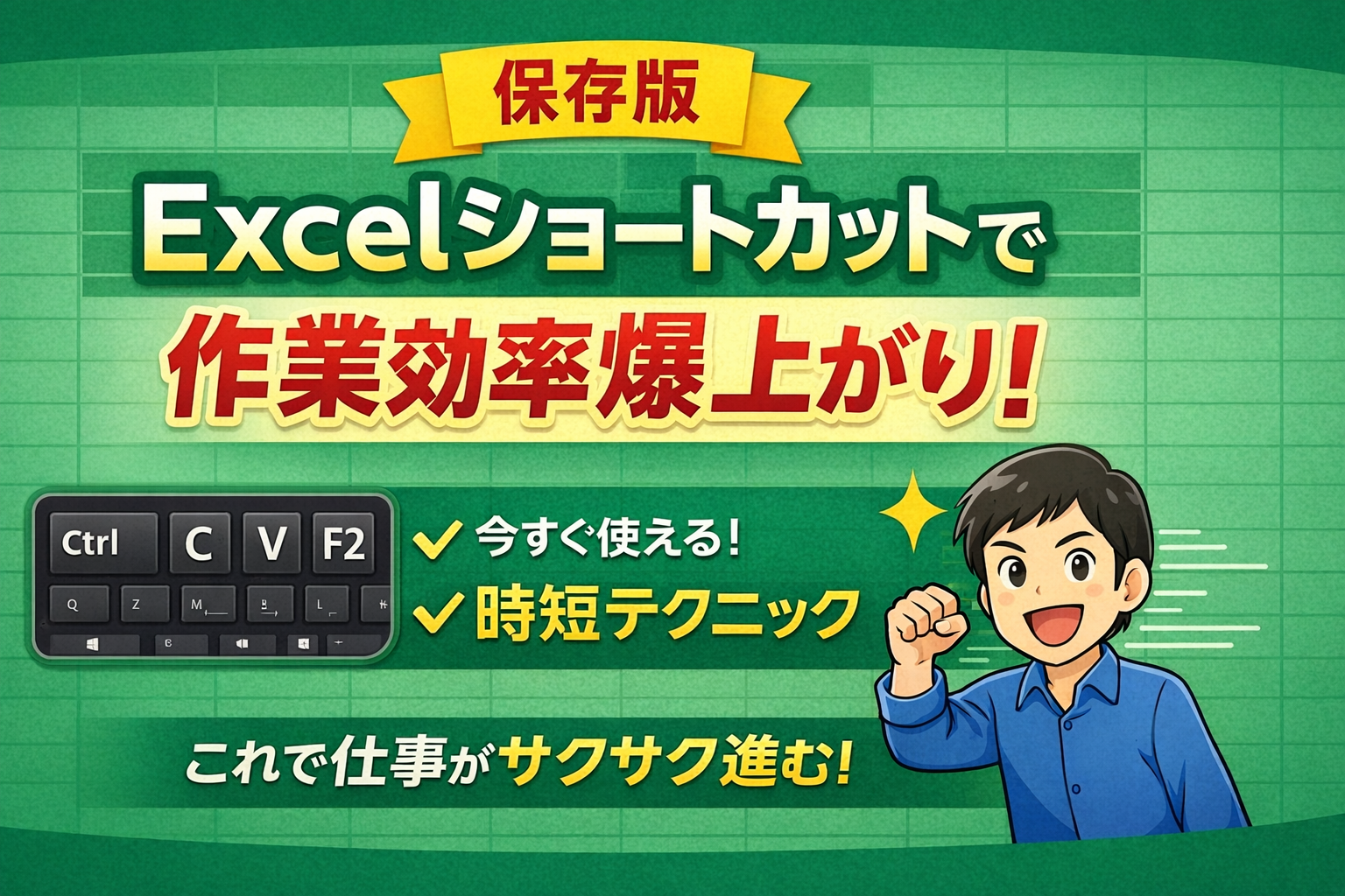 【保存版】Excelショートカットで作業効率爆上がり！今すぐ使える時短テク