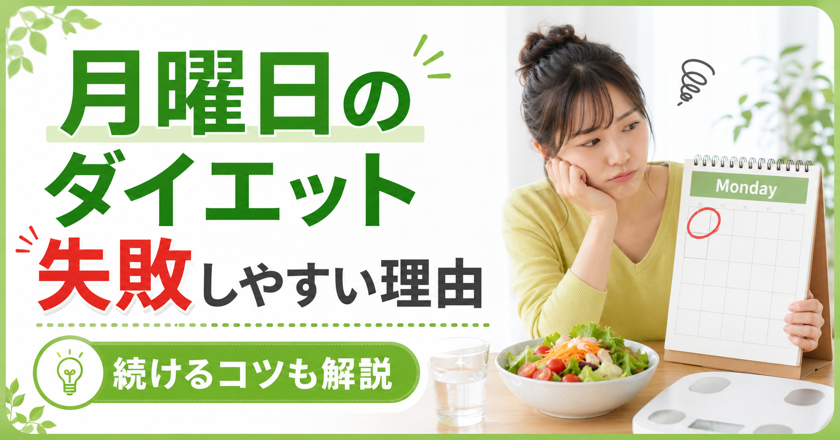 月曜日のダイエットが失敗しやすい理由と対策