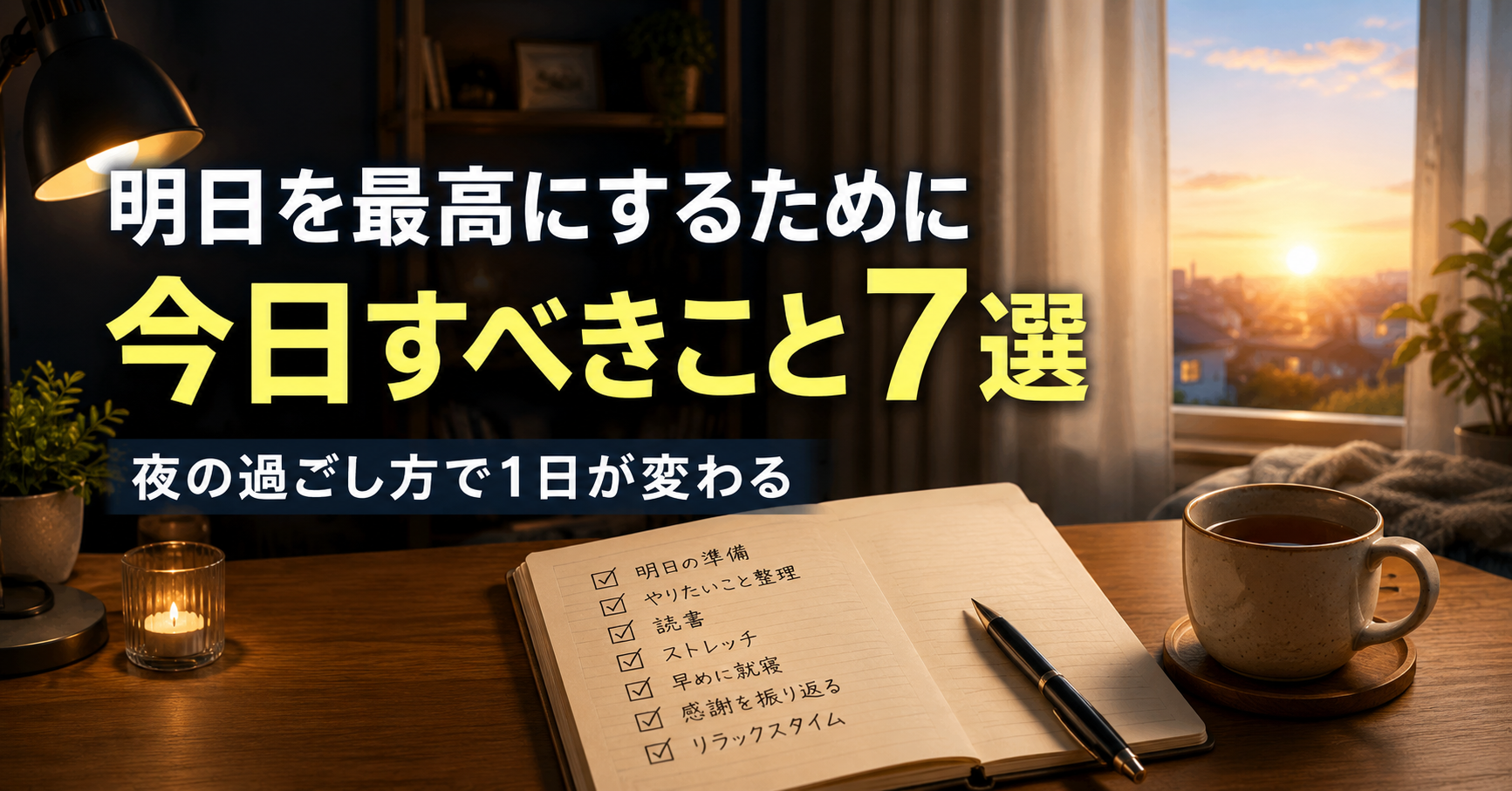 明日を最高にするために今日すべきこと7選|夜の過ごし方で1日が変わる