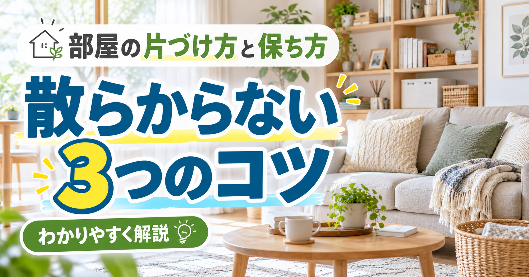 部屋の片づけ方と保ち方|散らからない3つのコツをわかりやすく解説