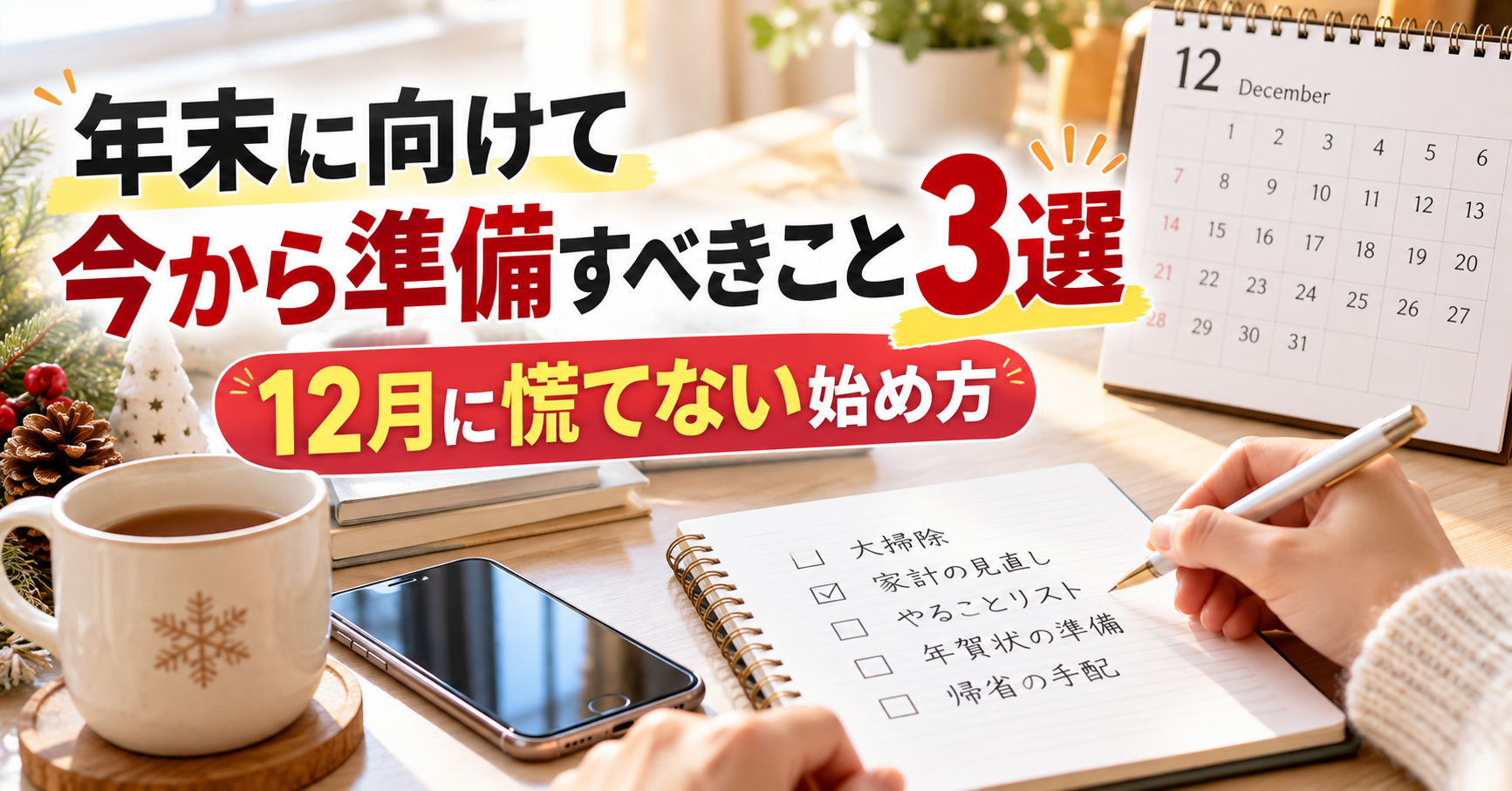 年末に向けて今から準備すべきこと3選|12月に慌てない始め方