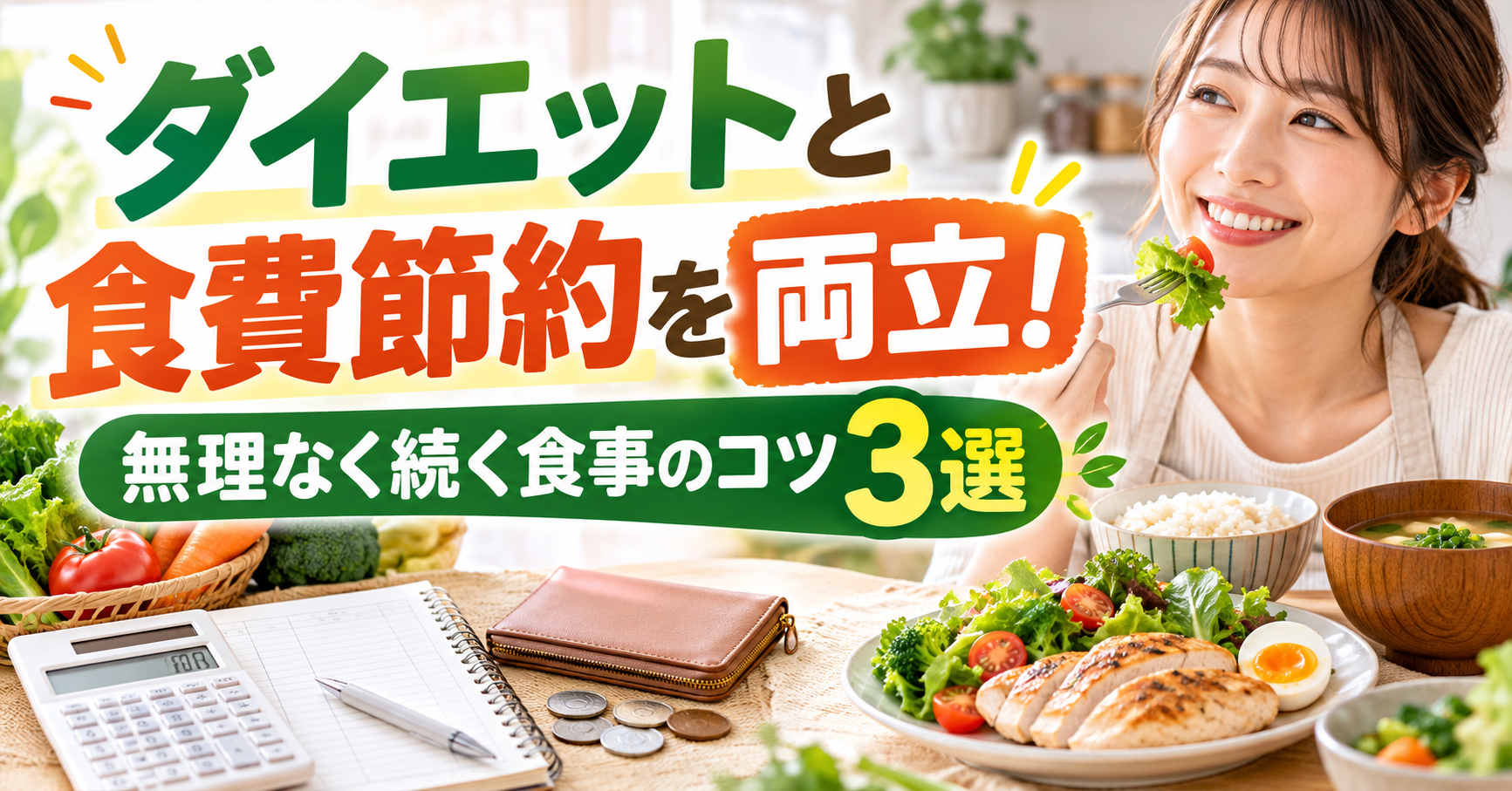 ダイエットと食費節約を両立！無理なく続く食事のコツ3選